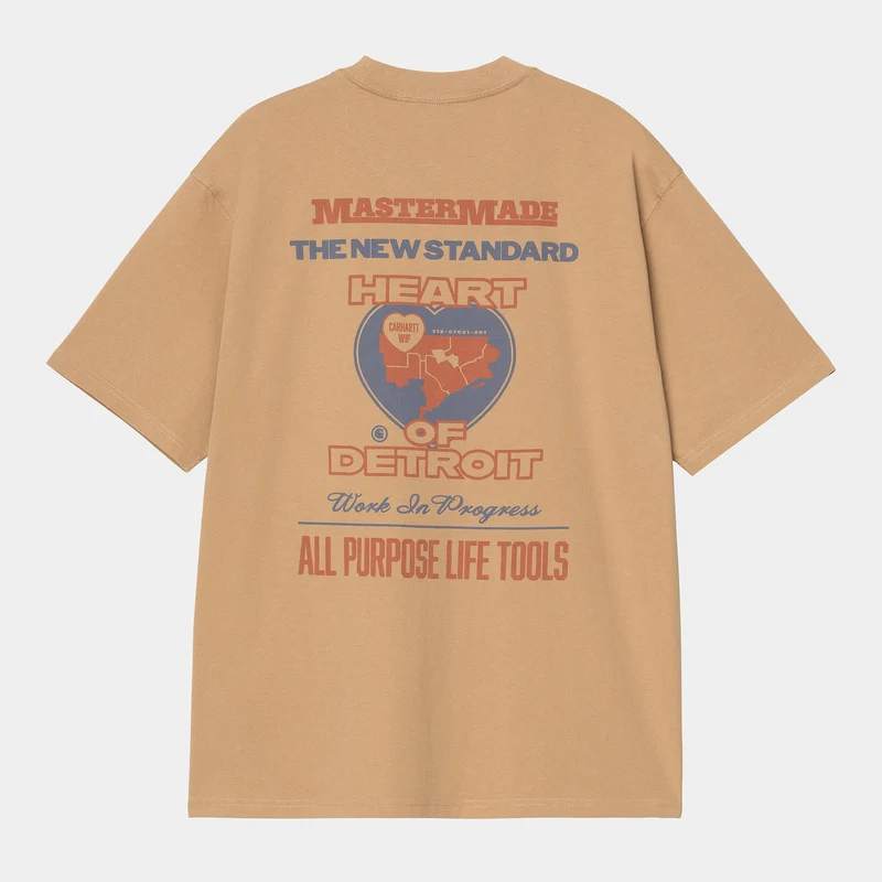 Carhartt WIP Herren Arcan Heavy Stone Wash T-Shirt | Staubiges Hamiltonbraun