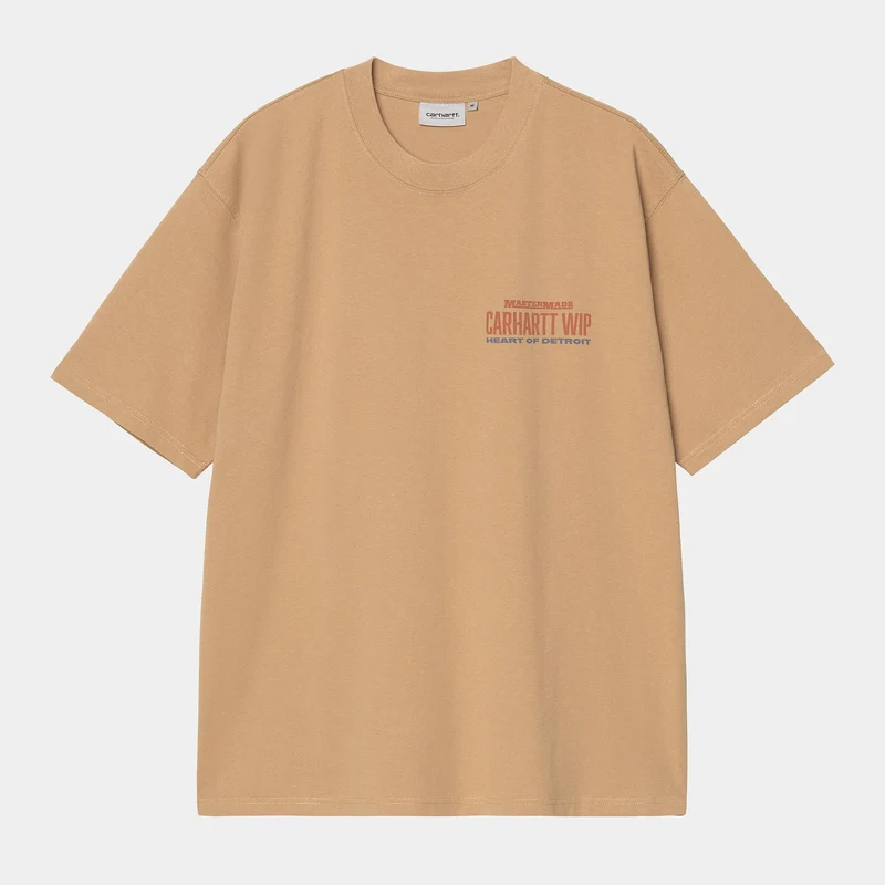 Carhartt WIP Herren Arcan Heavy Stone Wash T-Shirt | Staubiges Hamiltonbraun