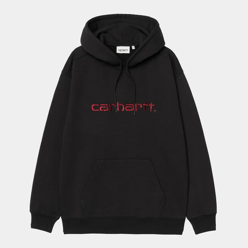 Carhartt WIP Frauen Carhartt Sweat Hoodie | Schwarz / Scharlachrot