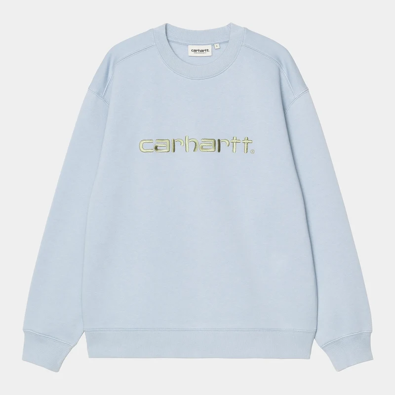 Carhartt WIP Frauen Carhartt Sweatshirt | Blauer Nebel / Blasses Olivgrün