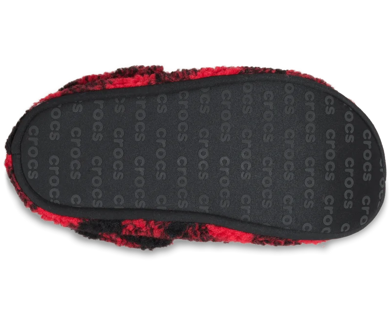 CROCS Unisex Klassischer Buffalo Check Cozzzy Slipper | Varsity Rot