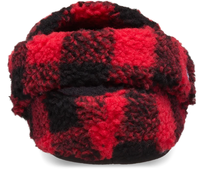 CROCS Unisex Klassischer Buffalo Check Cozzzy Slipper | Varsity Rot