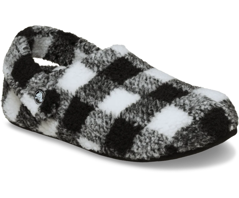 CROCS Unisex Klassischer Buffalo Check Cozzzy Slipper | Schwarz