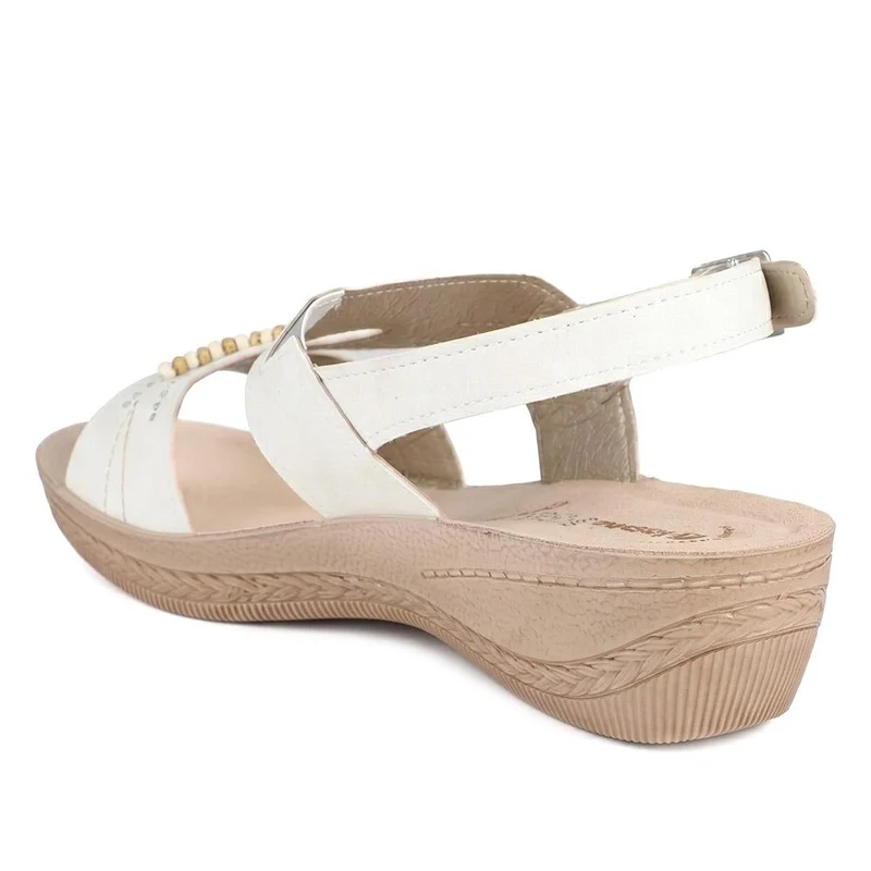 Inblu Beaded Slingback Sandals - INB43049 / 330 368 - White