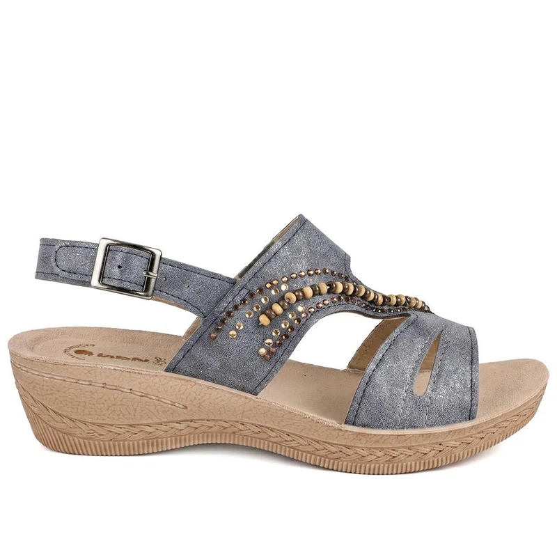 Inblu Beaded Slingback Sandals - INB43049 / 330 368 - Blue