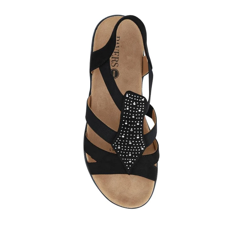 Wide Fit Elasticated Sandals - SANYI41008 / 327 449 - Black