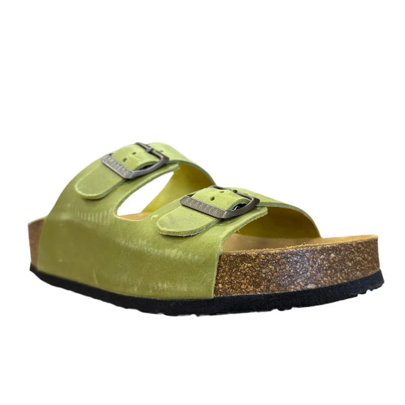 Plakton Malaga Mid Ledersandale für Damen - Pistazie