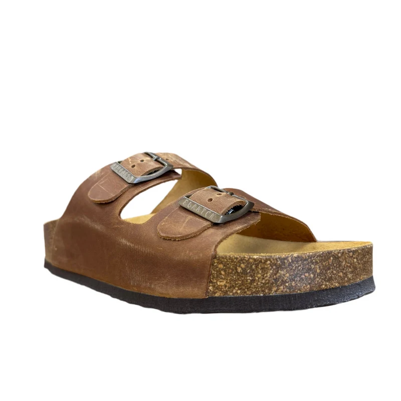 Plakton Damen Malaga Mid Ledersandale – Hellbraun