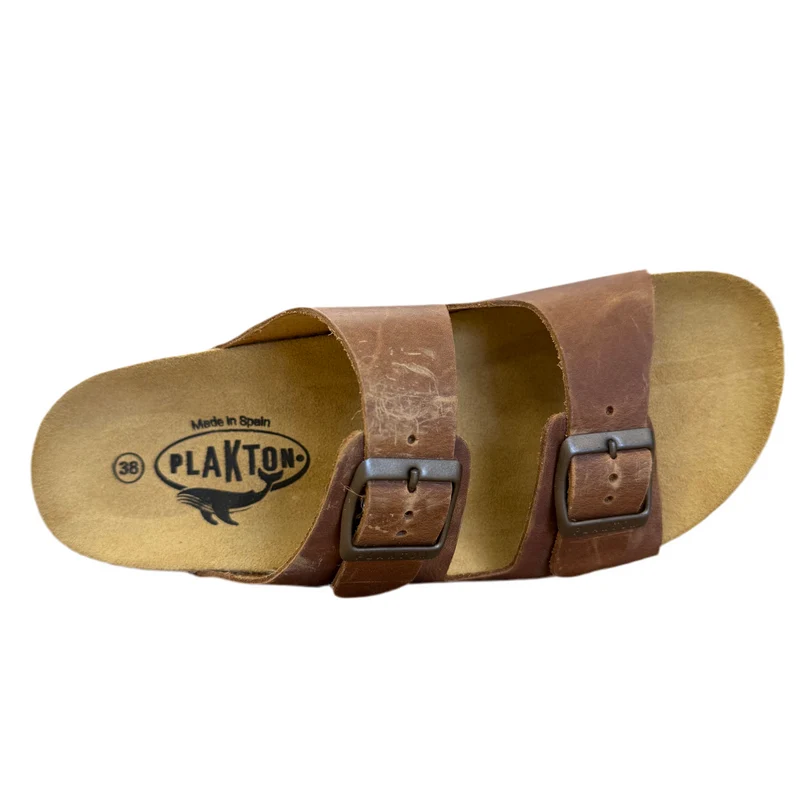 Plakton Damen Malaga Mid Ledersandale – Hellbraun