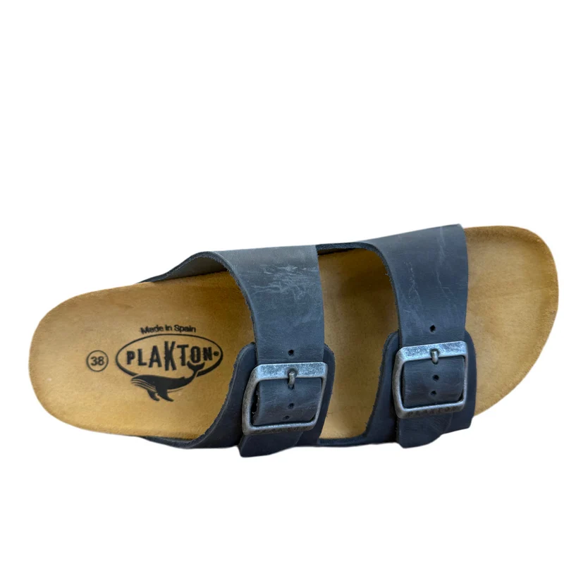 Plakton Malaga Mid Ledersandale für Damen - Marineblau