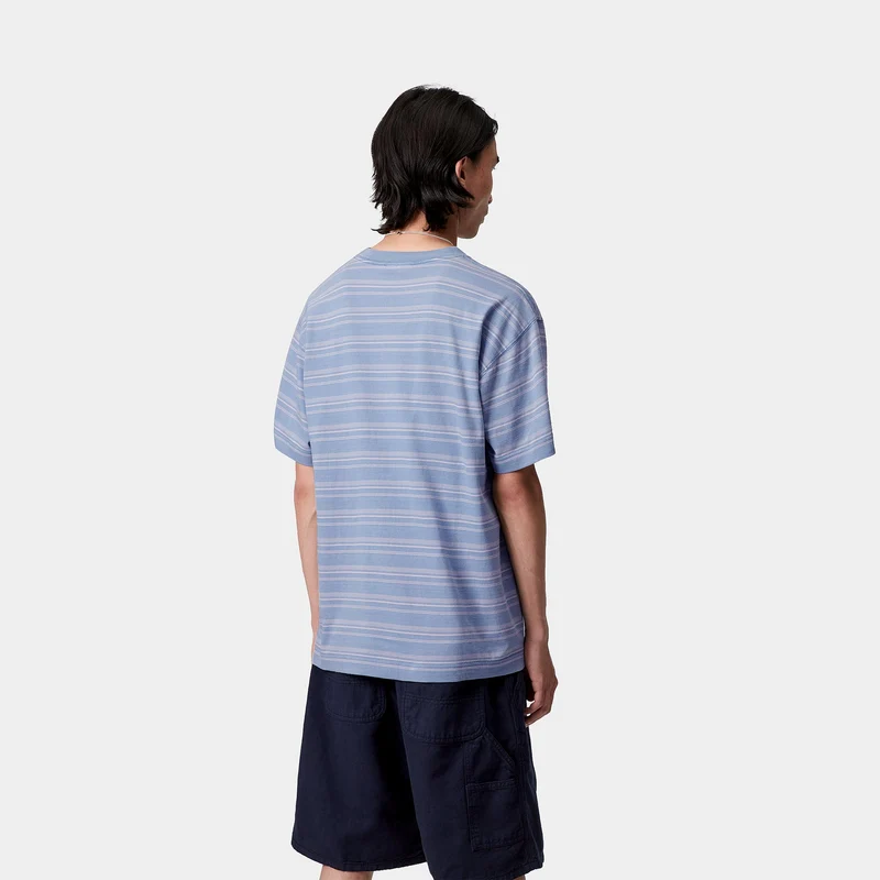 Carhartt WIP Herren-T-Shirt mit Brodine-Streifen | Sorrent Indigo Overdye