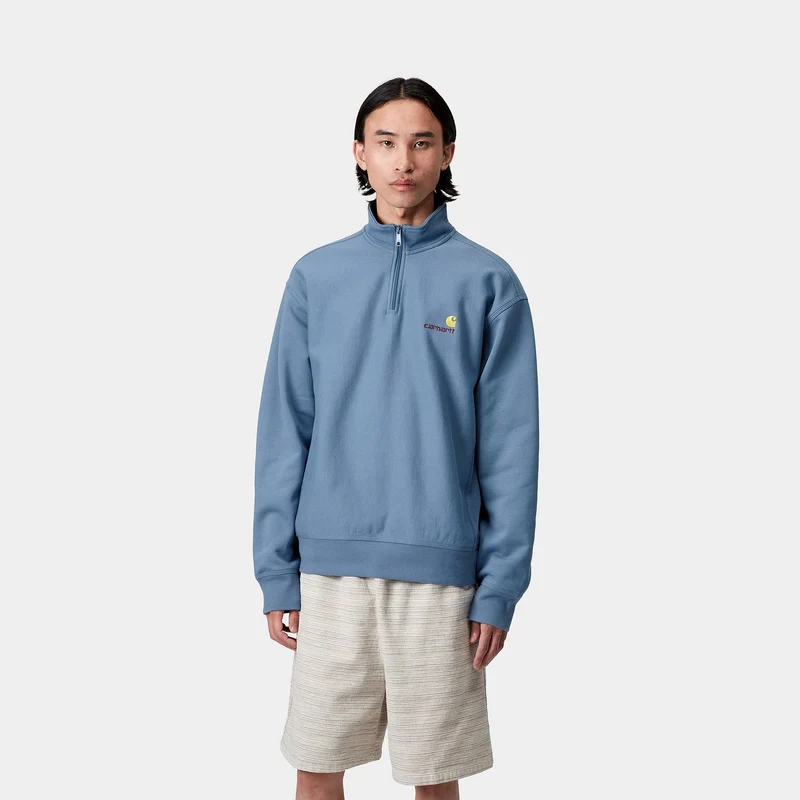 Carhartt WIP Herren Halb-Zip-Reißverschluss American Script Sweatshirt | Sorrent
