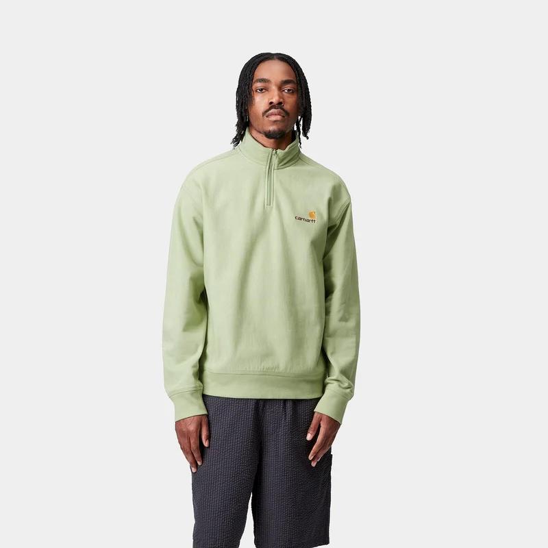 Carhartt WIP Herren Halb-Zip-Reißverschluss American Script Sweatshirt | Helloliv