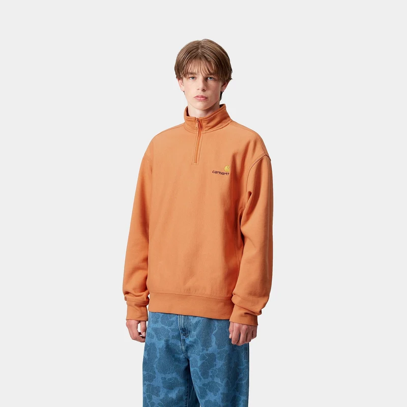 Carhartt WIP Herren Halb-Zip-Reißverschluss American Script Sweatshirt | Redhaven