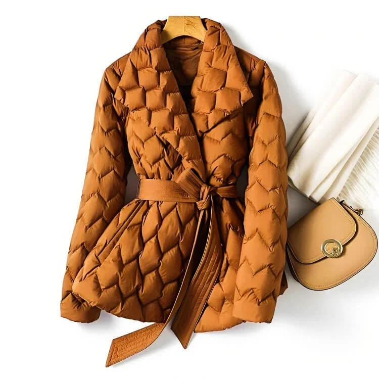 Doris | Damen Gesteppter Gürtel Winter Puffer Mantel