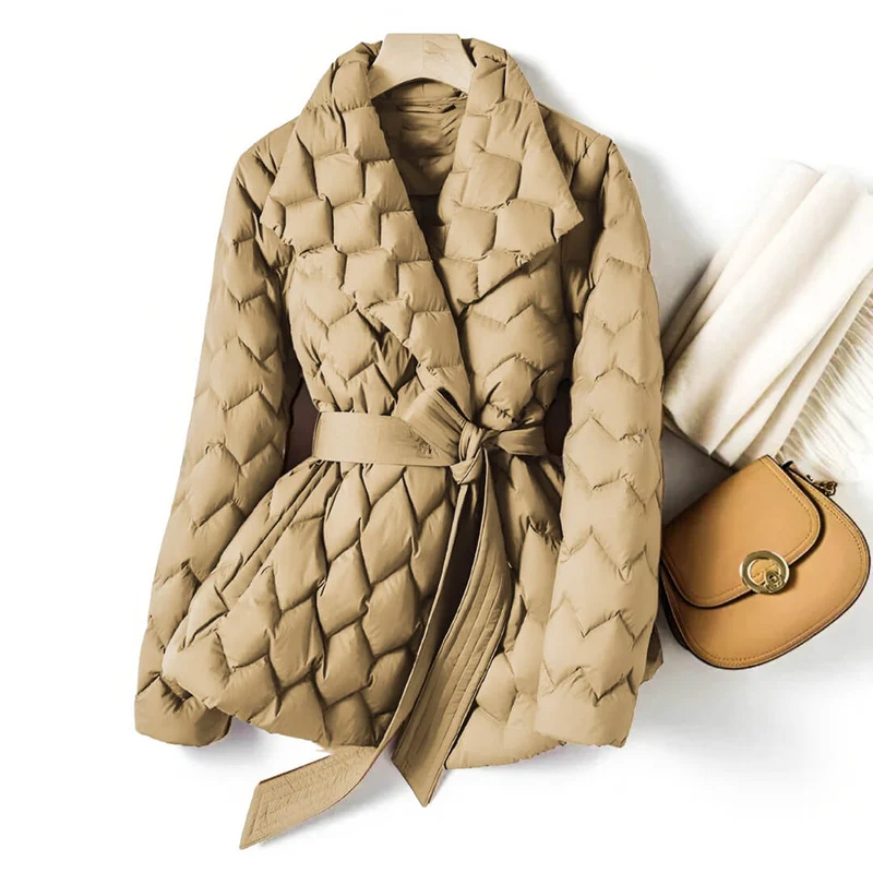 Doris | Damen Gesteppter Gürtel Winter Puffer Mantel