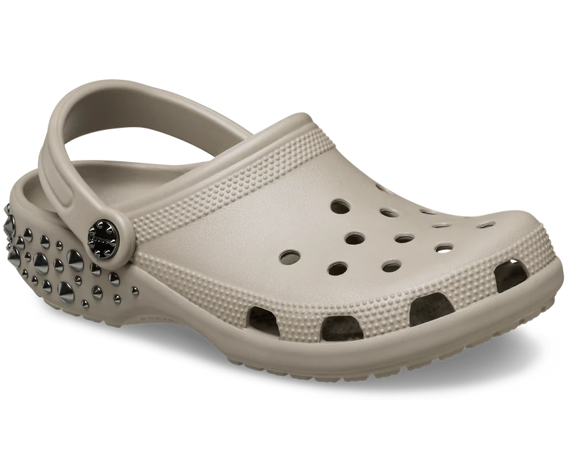 CROCS Unisex Klassischer Clog mit Nieten | Taupe