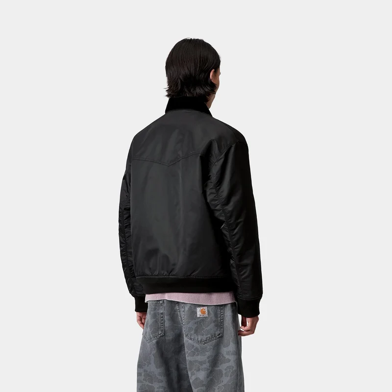 Carhartt WIP Santa Fe Alumni Jacke für Herren | Schwarz / Scharlachrot
