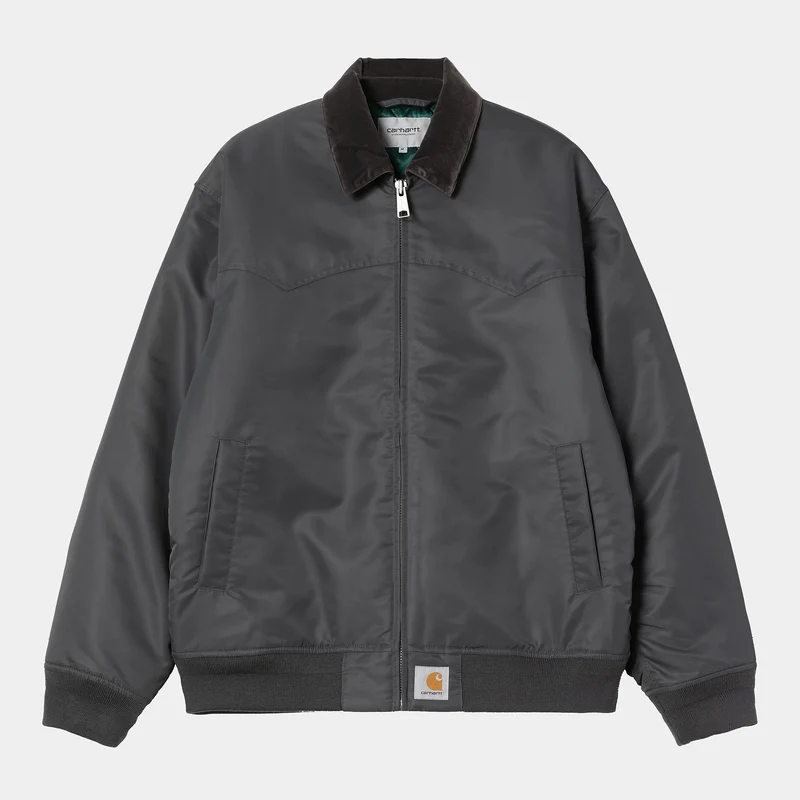 Carhartt WIP Herren Santa Fe Alumni Jacke | Graphit / Dunkeltanne