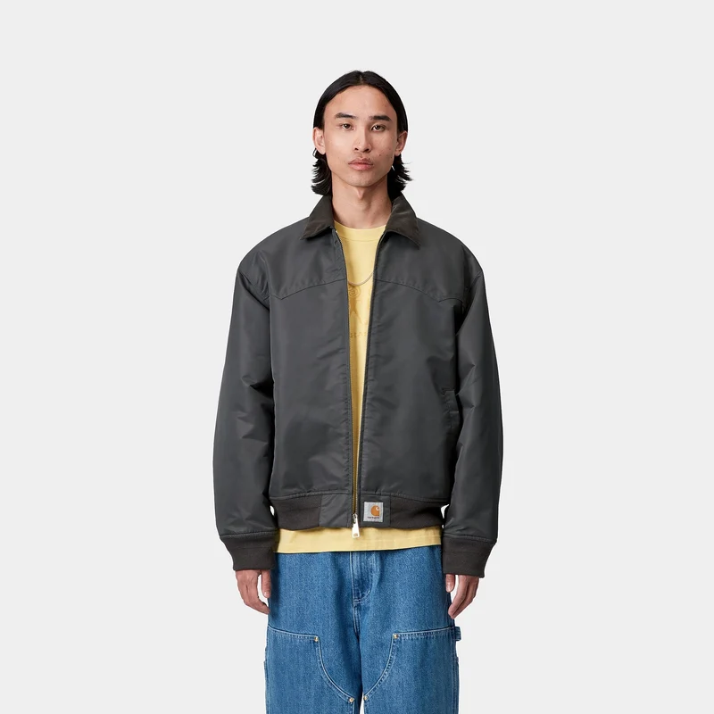 Carhartt WIP Herren Santa Fe Alumni Jacke | Graphit / Dunkeltanne