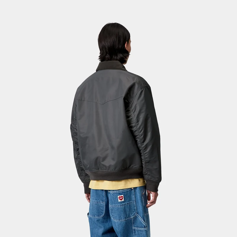 Carhartt WIP Herren Santa Fe Alumni Jacke | Graphit / Dunkeltanne