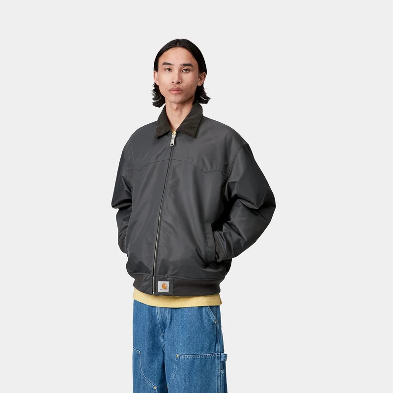 Carhartt WIP Herren Santa Fe Alumni Jacke | Graphit / Dunkeltanne