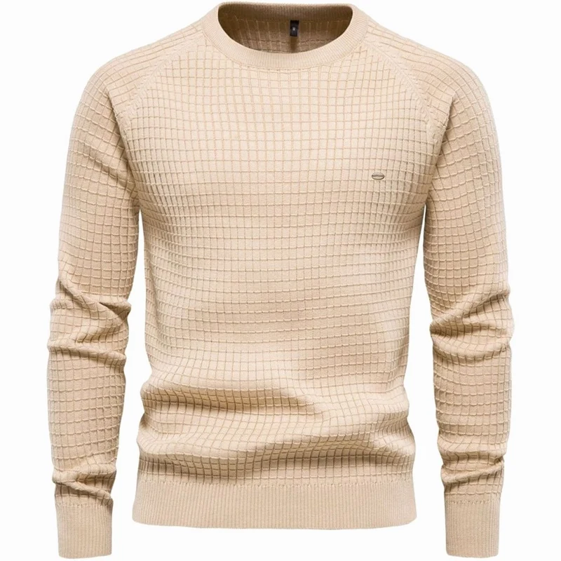 Simon | Herren Strukturierter Rundhals-Winterpullover mit langen Ärmeln