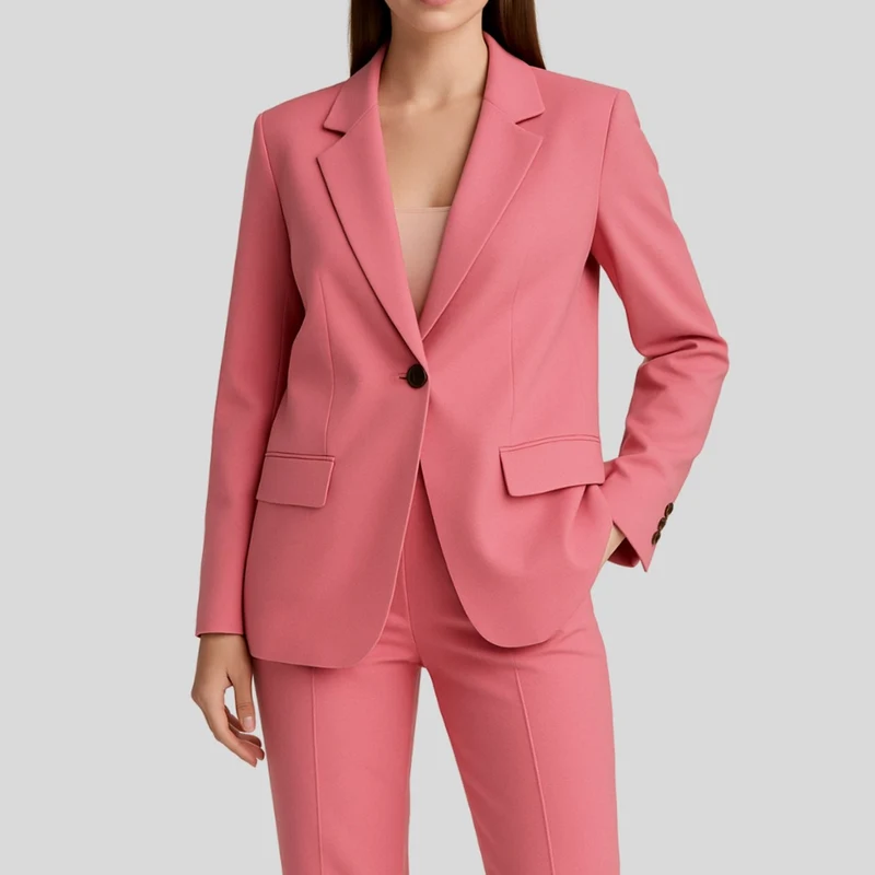 Hannah | Damen Maßgeschneiderter Langer Blazer und Hose Anzug-Set