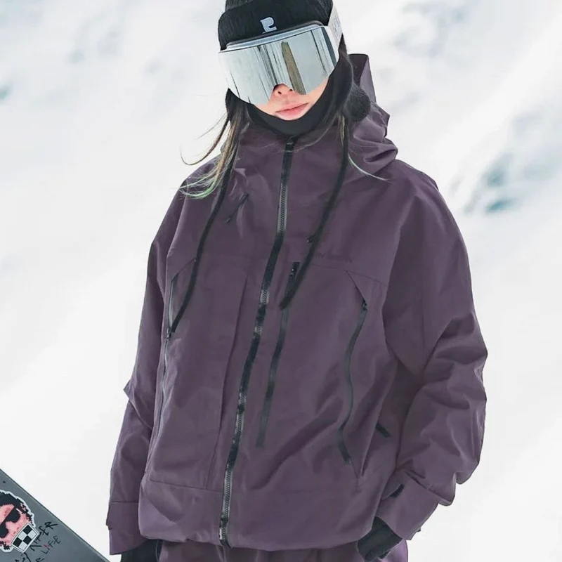 Lena | Damen Wasserdichte Ski-Jacke Winddichte Schneejacke mit Kapuze
