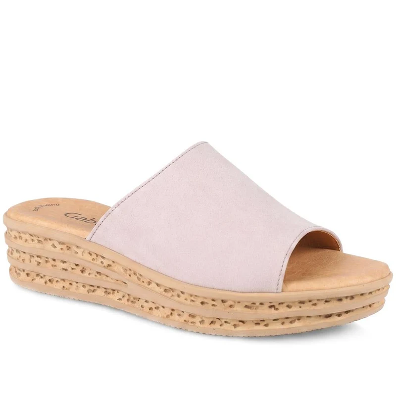 Gabor Leather Platform Mule Sandals - GABC44507 / 330 262
