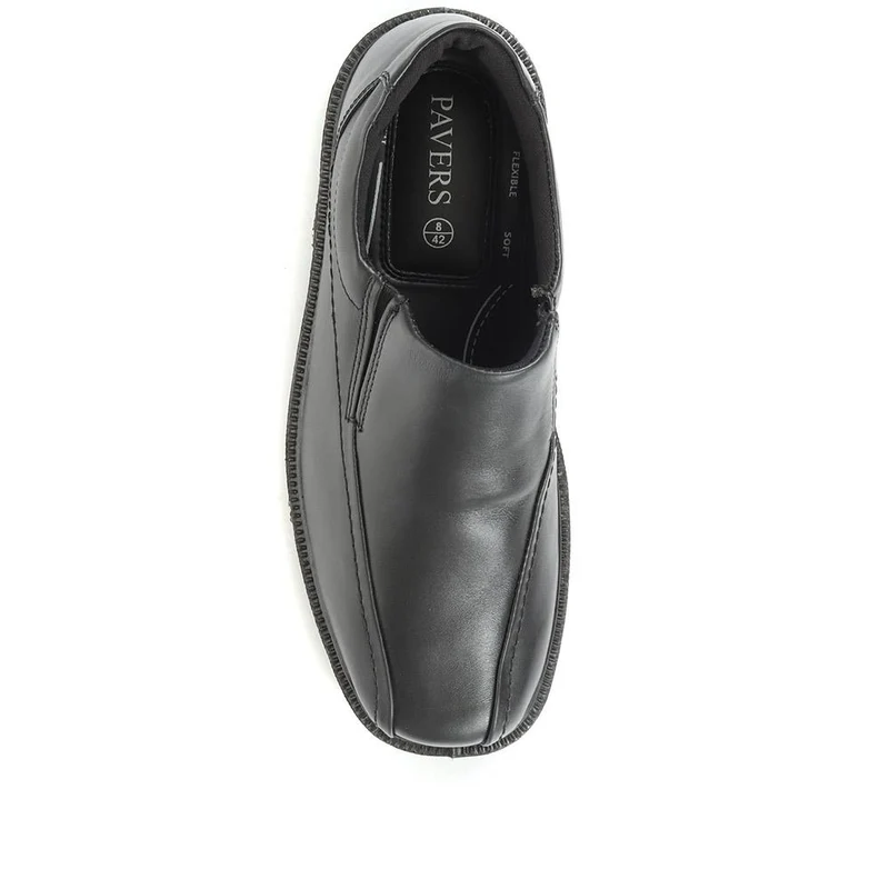 Leather Slip On Shoes - RAJ1601 / 124 914 - Black