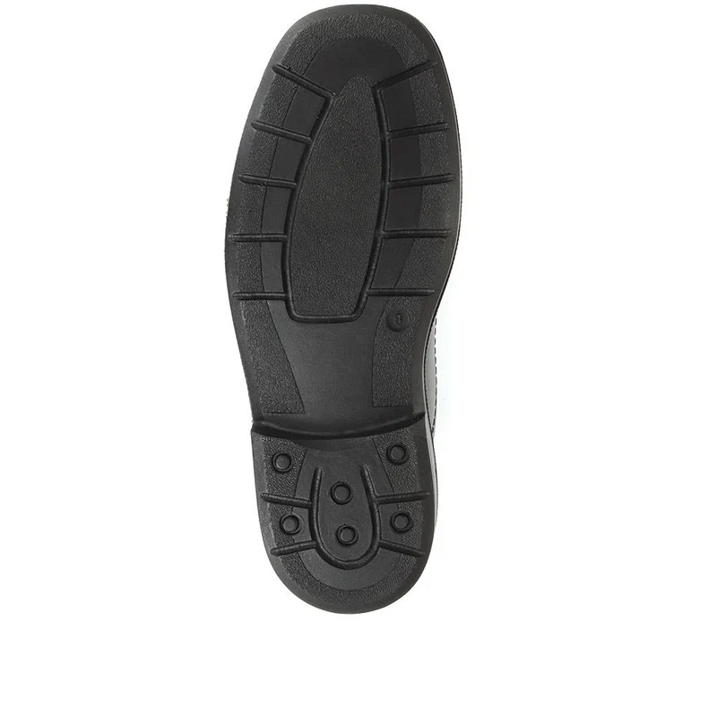 Leather Slip On Shoes - RAJ1601 / 124 914 - Black