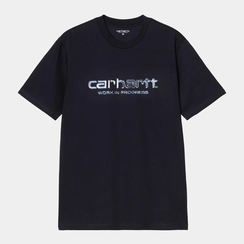 Carhartt WIP Herren Solar Chrome Script T-Shirt | Dunkelblau