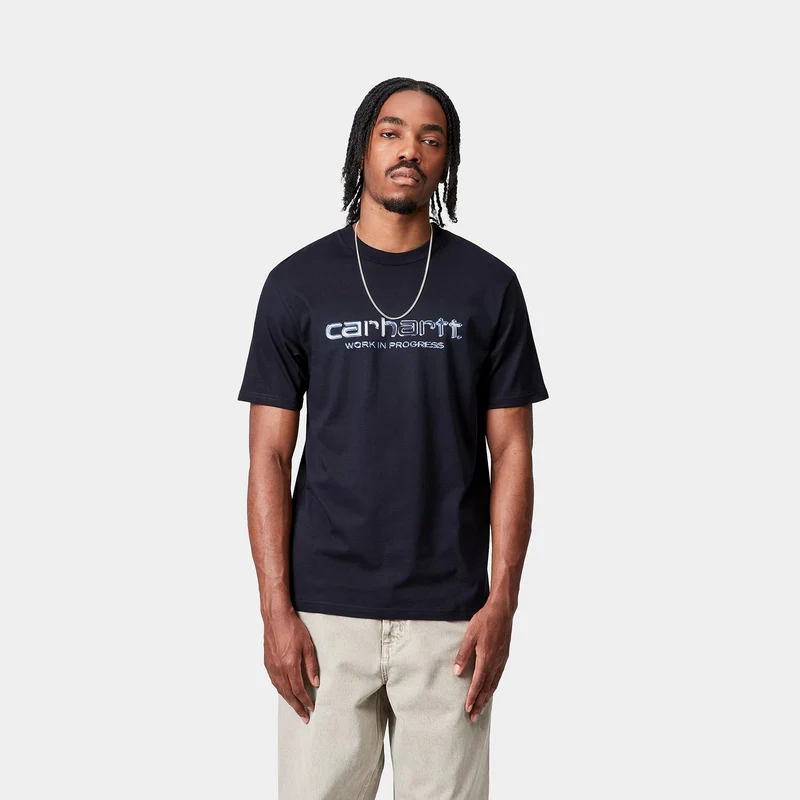 Carhartt WIP Herren Solar Chrome Script T-Shirt | Dunkelblau