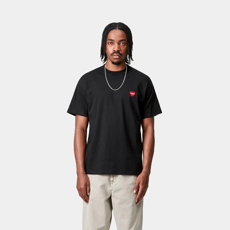 Carhartt WIP Herren Heart II Hartt T-Shirt | Schwarz