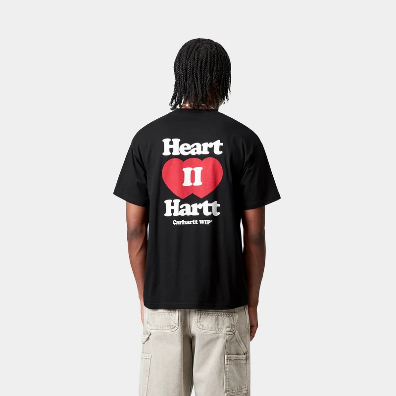 Carhartt WIP Herren Heart II Hartt T-Shirt | Schwarz