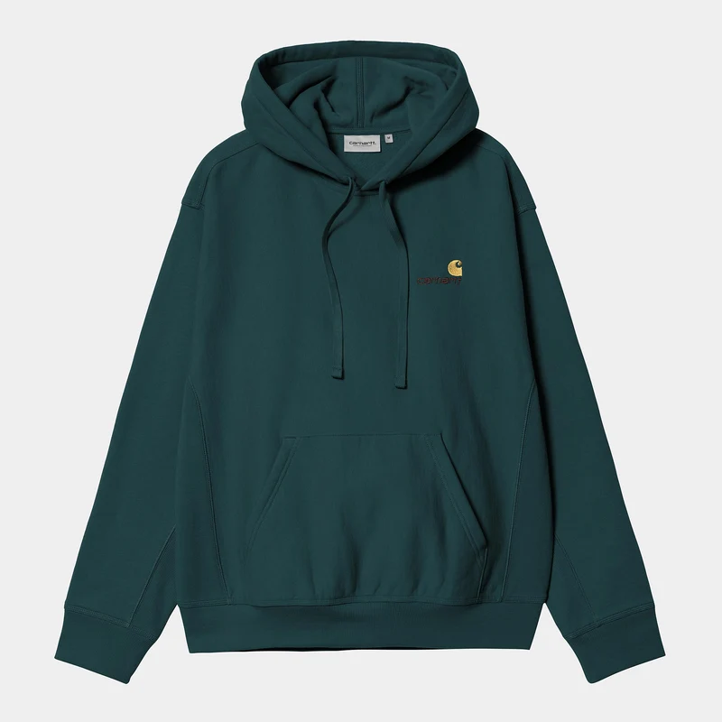 Carhartt WIP Herren American Script Hoodie | Deep Lagoon