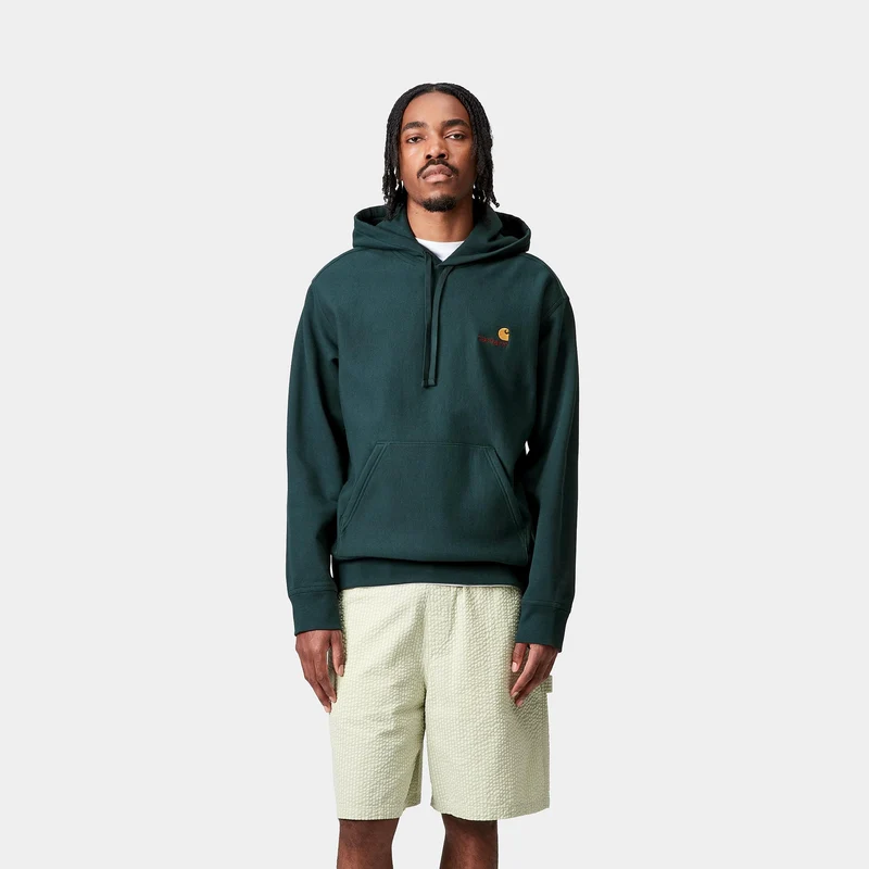 Carhartt WIP Herren American Script Hoodie | Deep Lagoon