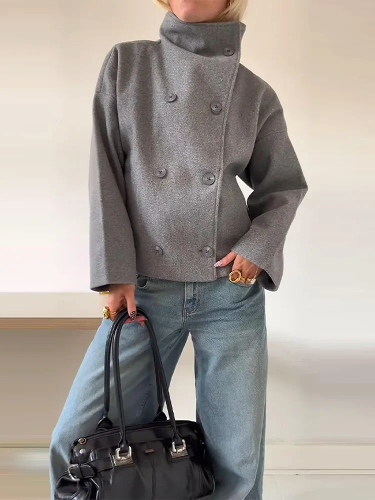 Pauline | Damen Winter Oversized Jacke mit Knopfleiste
