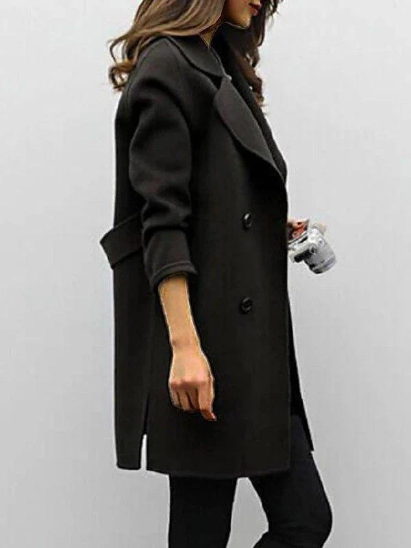 Anna | Damen Chic Klassischer Revers Wintermantel