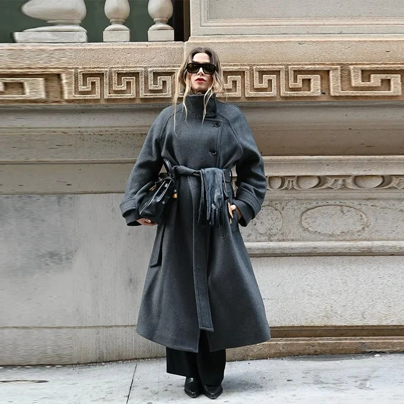 Kerstin | Damen Winter-Trenchcoat mit Gürtel gegen Kälte