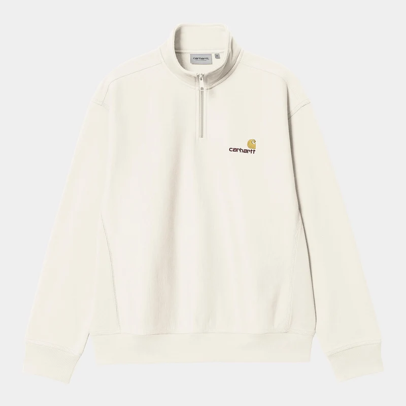 Carhartt WIP Herren Halb-Zip-Reißverschluss American Script Sweatshirt - Wachs