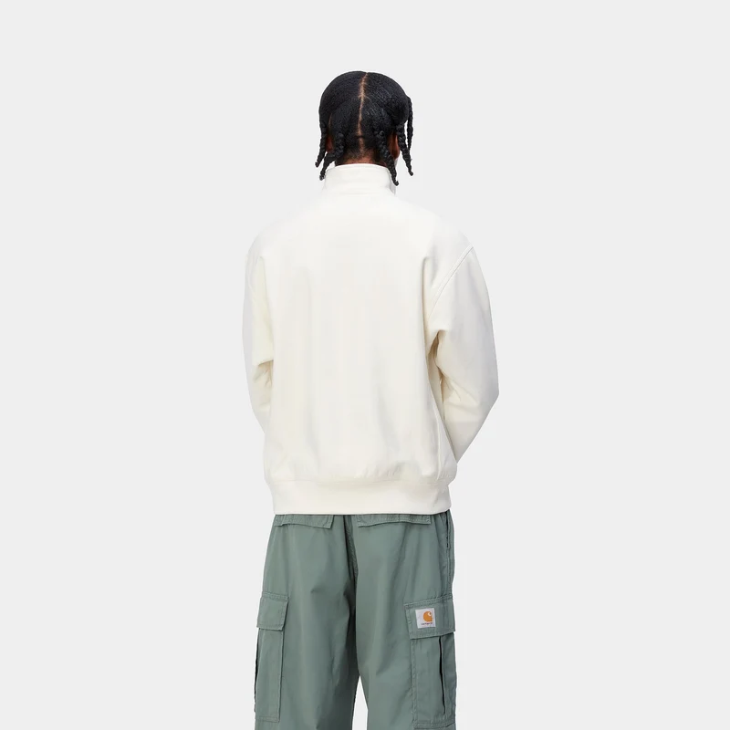 Carhartt WIP Herren Halb-Zip-Reißverschluss American Script Sweatshirt - Wachs