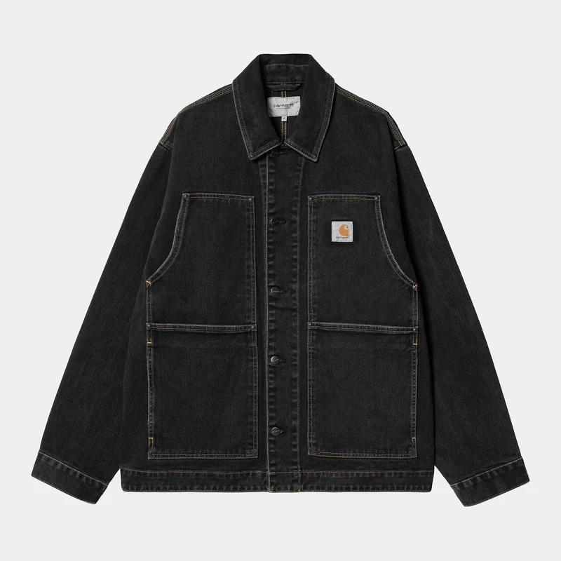 Carhartt WIP Herren OG Jacke mit doppelter Vorderseite - Black Stone Washed