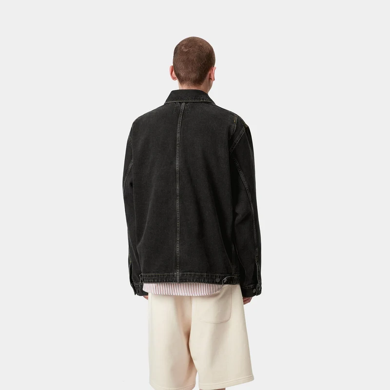 Carhartt WIP Herren OG Jacke mit doppelter Vorderseite - Black Stone Washed
