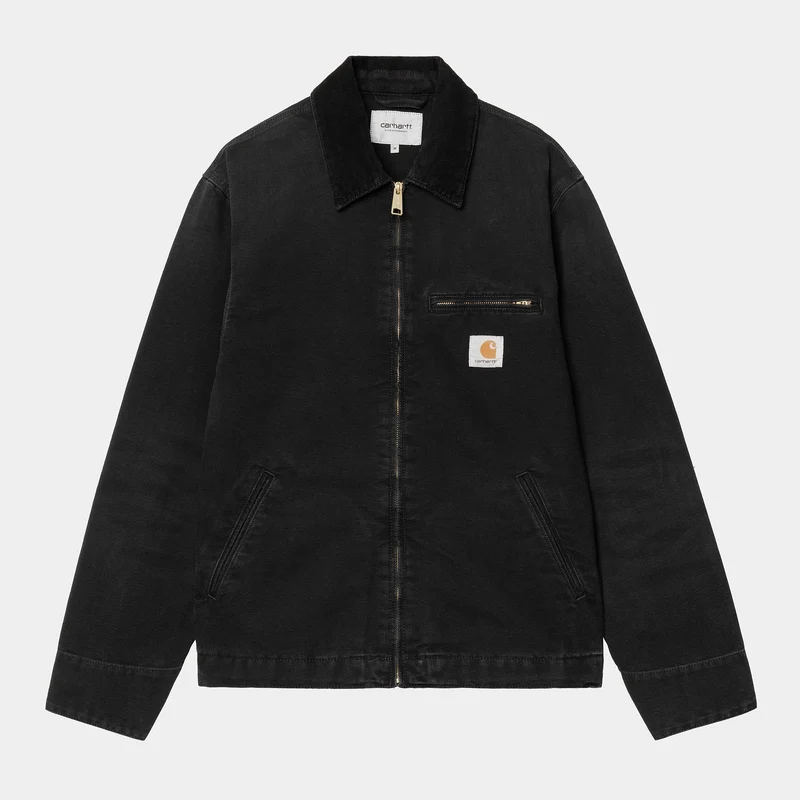 Carhartt WIP Detroit Jacke für Herren - Black Stone Canvas