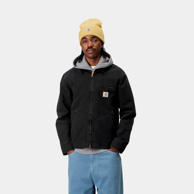 Carhartt WIP Detroit Jacke für Herren - Black Stone Canvas