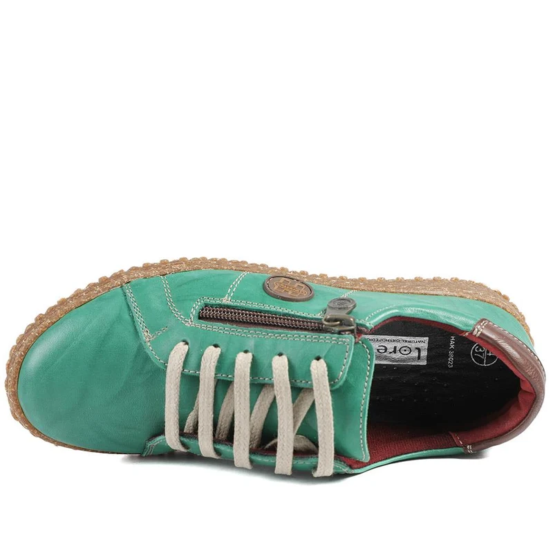 Loretta Leather Trainers - HAK38023 / 324 496 - Green