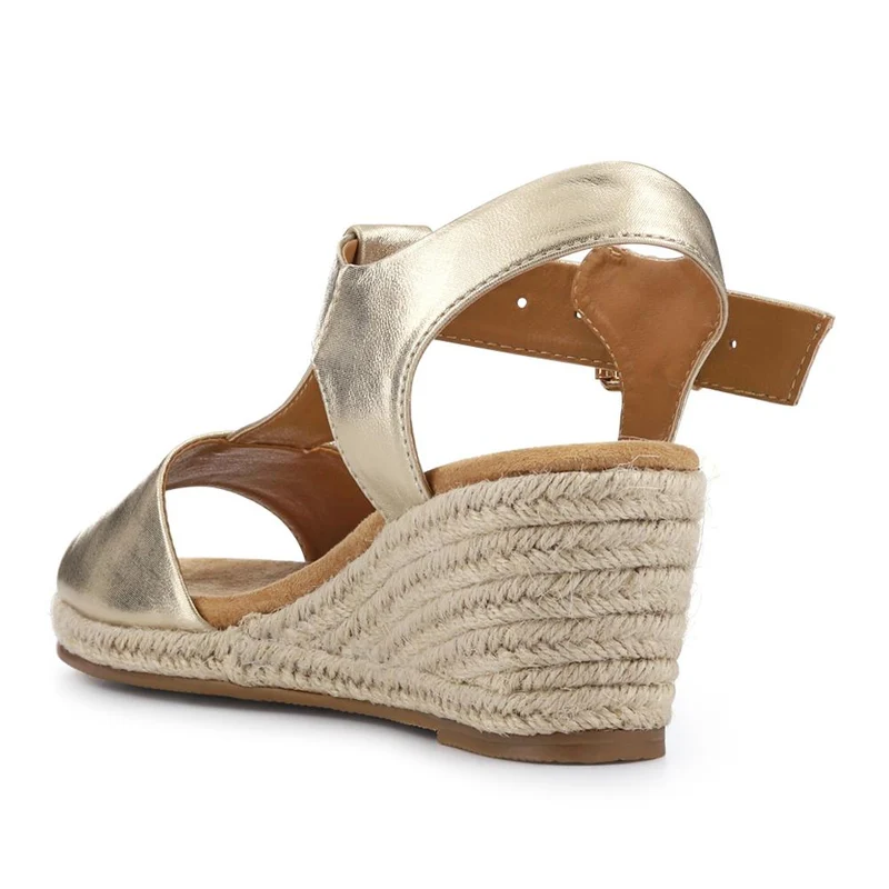 Casual Buckled Espadrilles - WBINS41058 / 327 258 - Gold