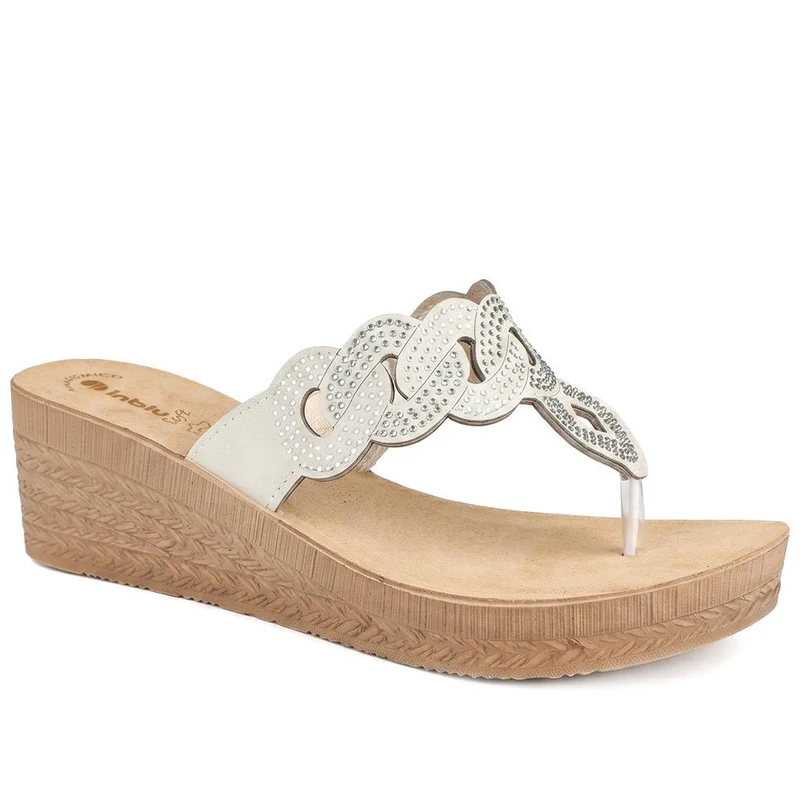 Inblu Wedge Heel Toe Post Sandals - INB43054 / 330 389